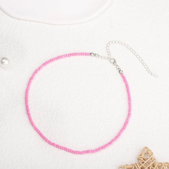 Boho Beaded Choker Necklace Colorful Short Necklaces Summer Beach Necklaces Jewe - Picture 5 of 7